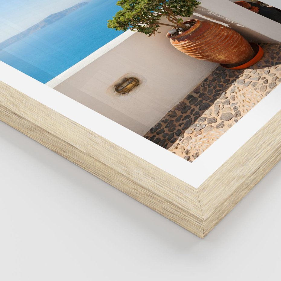 Plakat w ramie 40x50 - Santorini - oaza greckiej wyspy - Santorini, grecka - rama drewno
