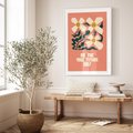 Plakat bez ramy 30x40 - Mgliste Refleksje - nowoczesny plakat, różowe tło