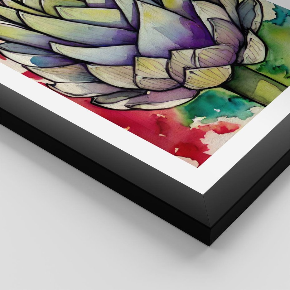 Plakat w ramie 40x50 - Zamknięte w Roślinie - abstrakcja, akwarela - rama czarna