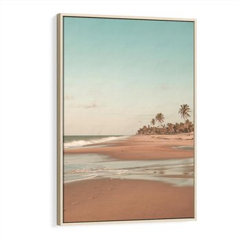 Obraz w ramie 80x120 - Ukojenie na Plaży - fotografia, rajska plaża - rama drewno