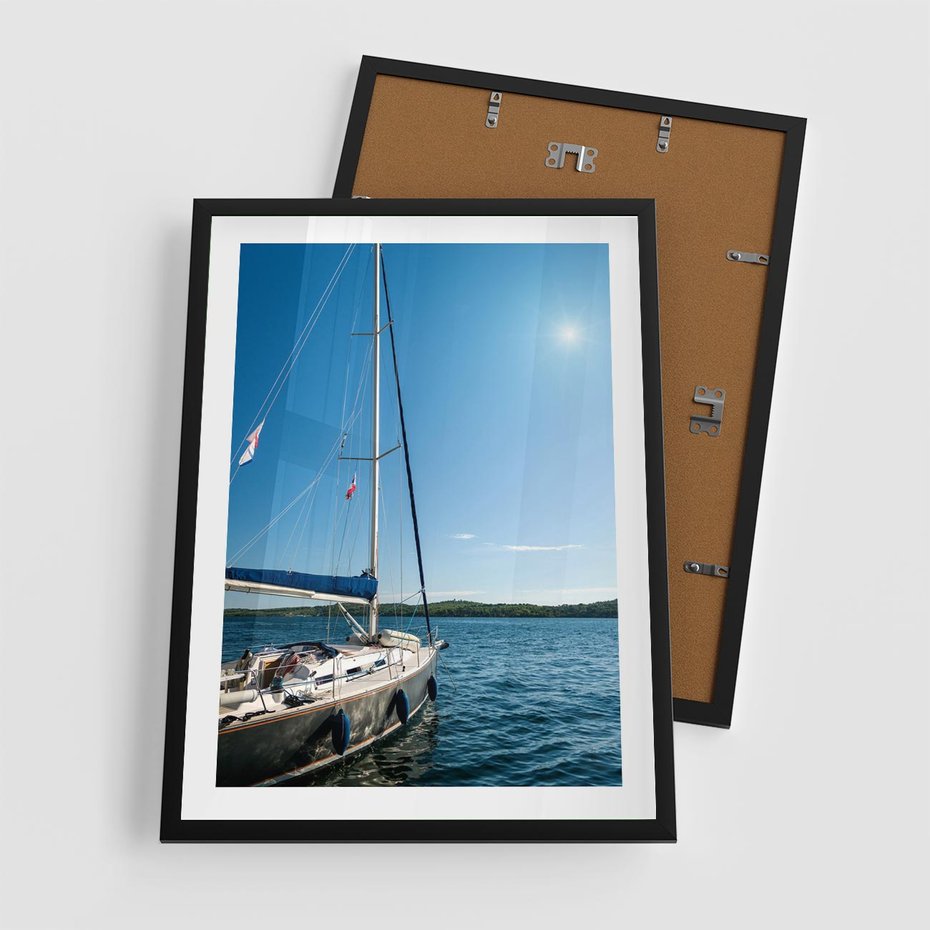 Plakat w ramie 50x70 - Wolność na Horyzoncie - żaglowiec, morze - rama czarna