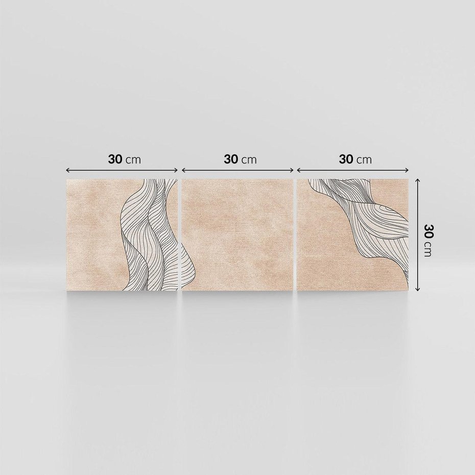 Obraz na płótnie 90x30 - Symfonia uczuć i kształtów - delikatna kompozycja, falujące linie