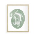 Plakat w ramie 40x50 - Zielony Świat Odpoczynku - abstrakcyjny zielony motyw, skandynawski design - rama drewno