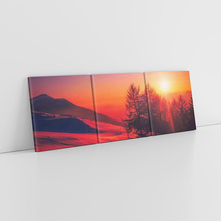 Obraz na płótnie 120x40 - Uroki zimowego krajobrazu - śnieg, zima