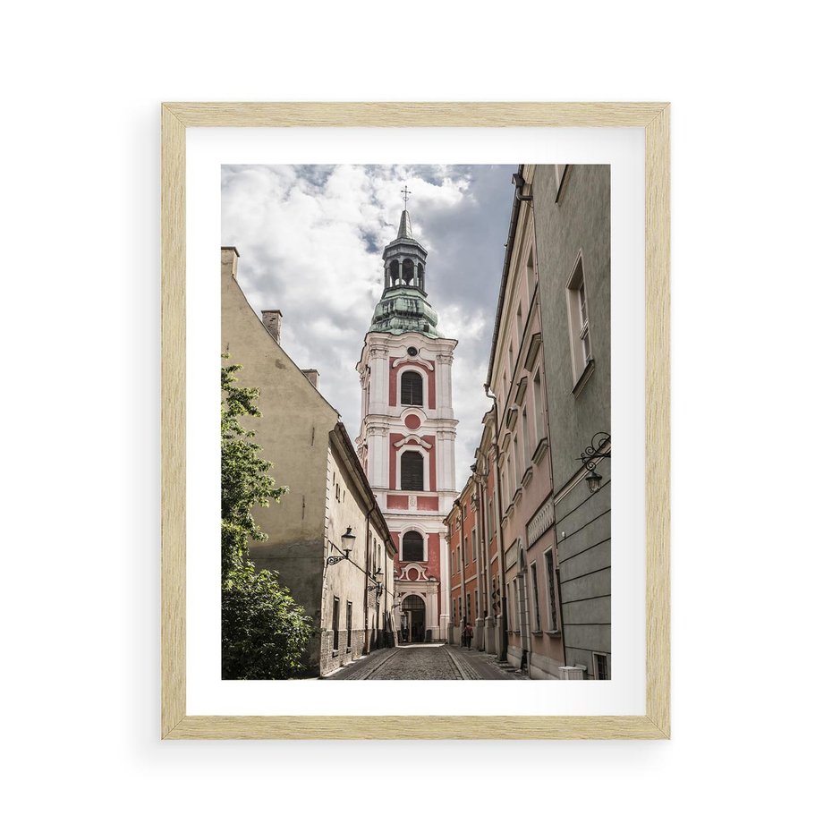 Plakat w ramie 40x50 - Magia perspektywy uliczki - uliczka, perspektywa - rama drewno