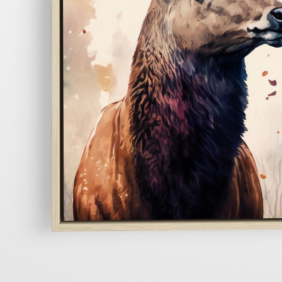 Obraz w ramie 80x80 - Jesienny Monarcha Lasu - grafika komputerowa, na podstawie obrazu - rama drewno