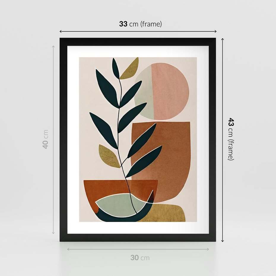 Plakat w ramie 30x40 - Boho Taniec Stylu - boho obraz, abstrakcja - rama czarna