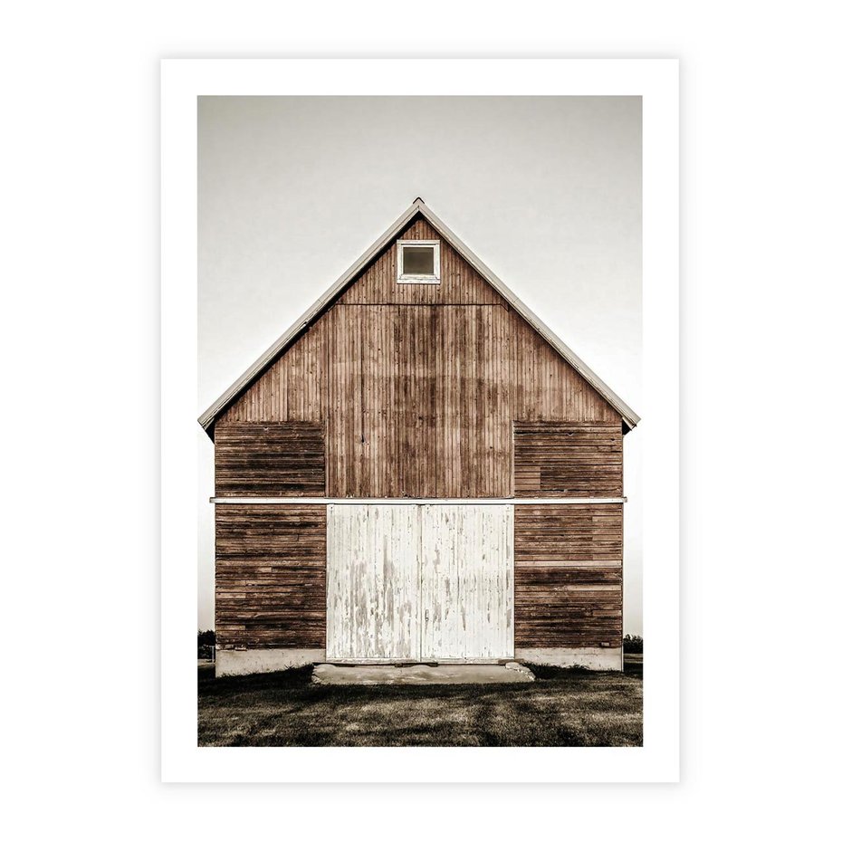 Plakat bez ramy 30x40 - Rustykalny Drewniany Domek - domek, drewniany dom
