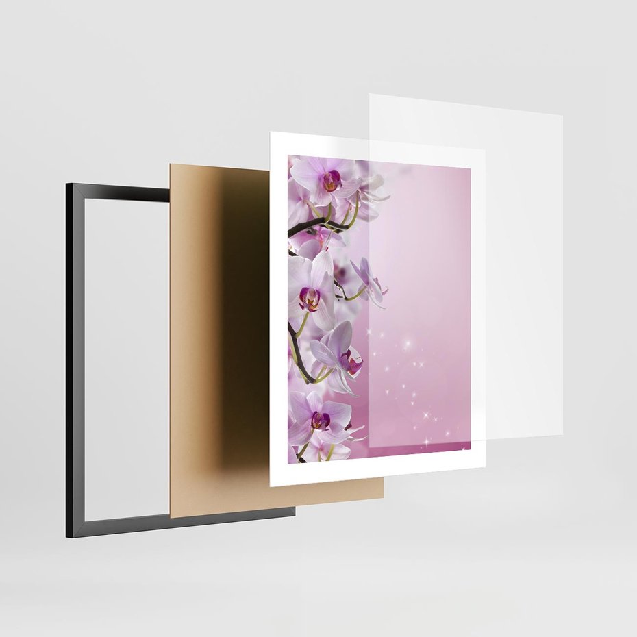 Plakat w ramie 40x50 - Relaksujące Piękno - kwiaty, orchidea - rama czarna