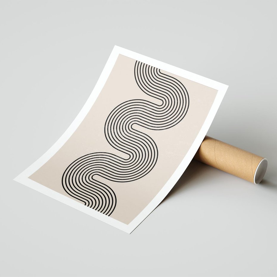 Plakat bez ramy 40x50 - Bezgraniczne Odbicia - abstrakcyjne linie, geometria