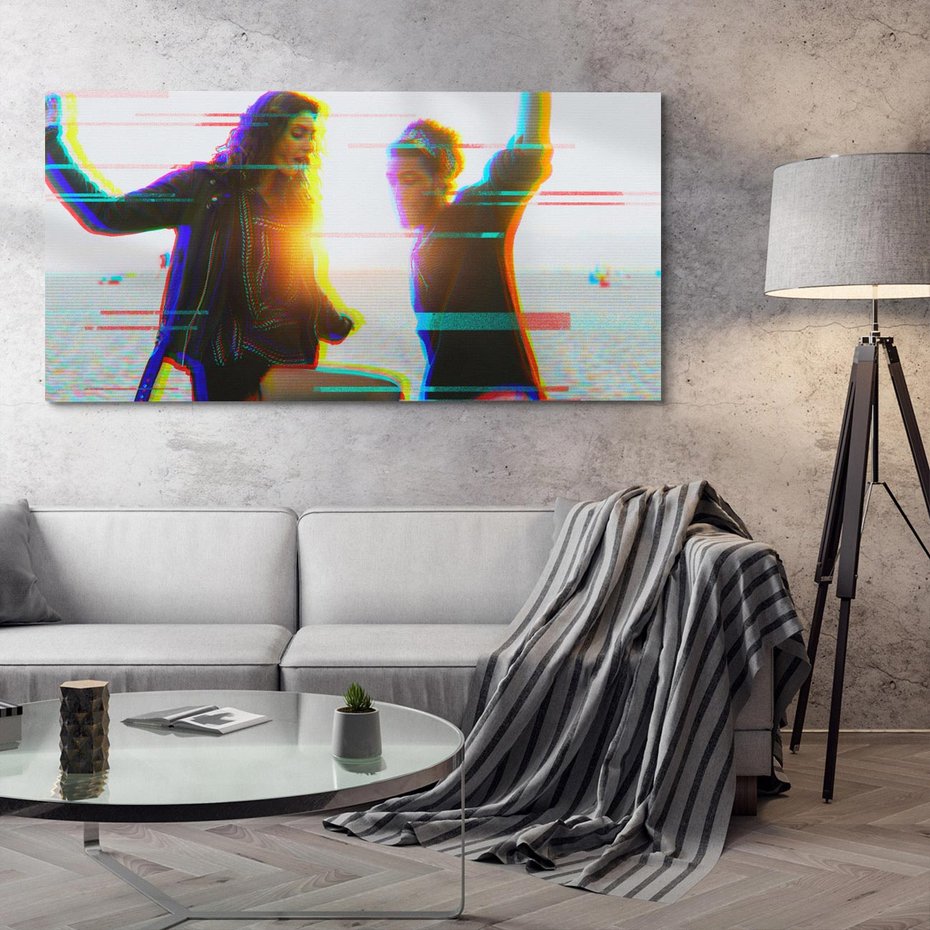 Obraz na płótnie 140x70 - Taniec tęsknot - zdjęcie w stylu retro, dodane kolorowe akcenty