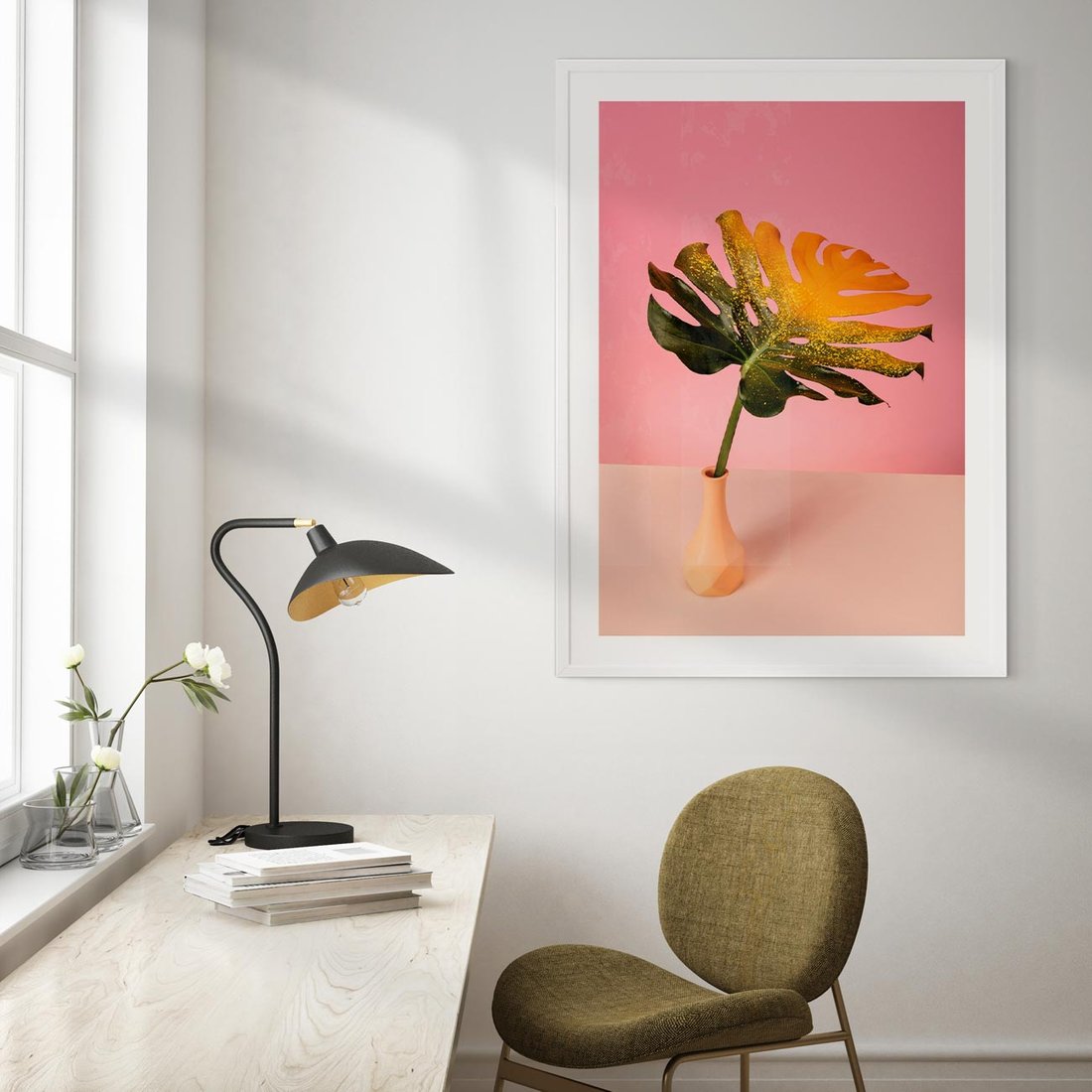 Plakat bez ramy 21x30 - Egzotyczna monstera - monstera, liść