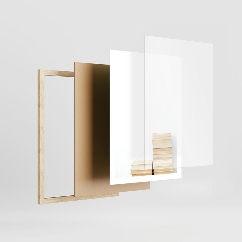 Plakat w ramie 50x70 - Estetyka Literatury - stos książek, minimalistyczna kompozycja - rama drewno