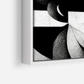 Obraz w ramie 80x80 - Harmonia świateł i cieni - abstrakcja czarno biała, geometria - rama biała