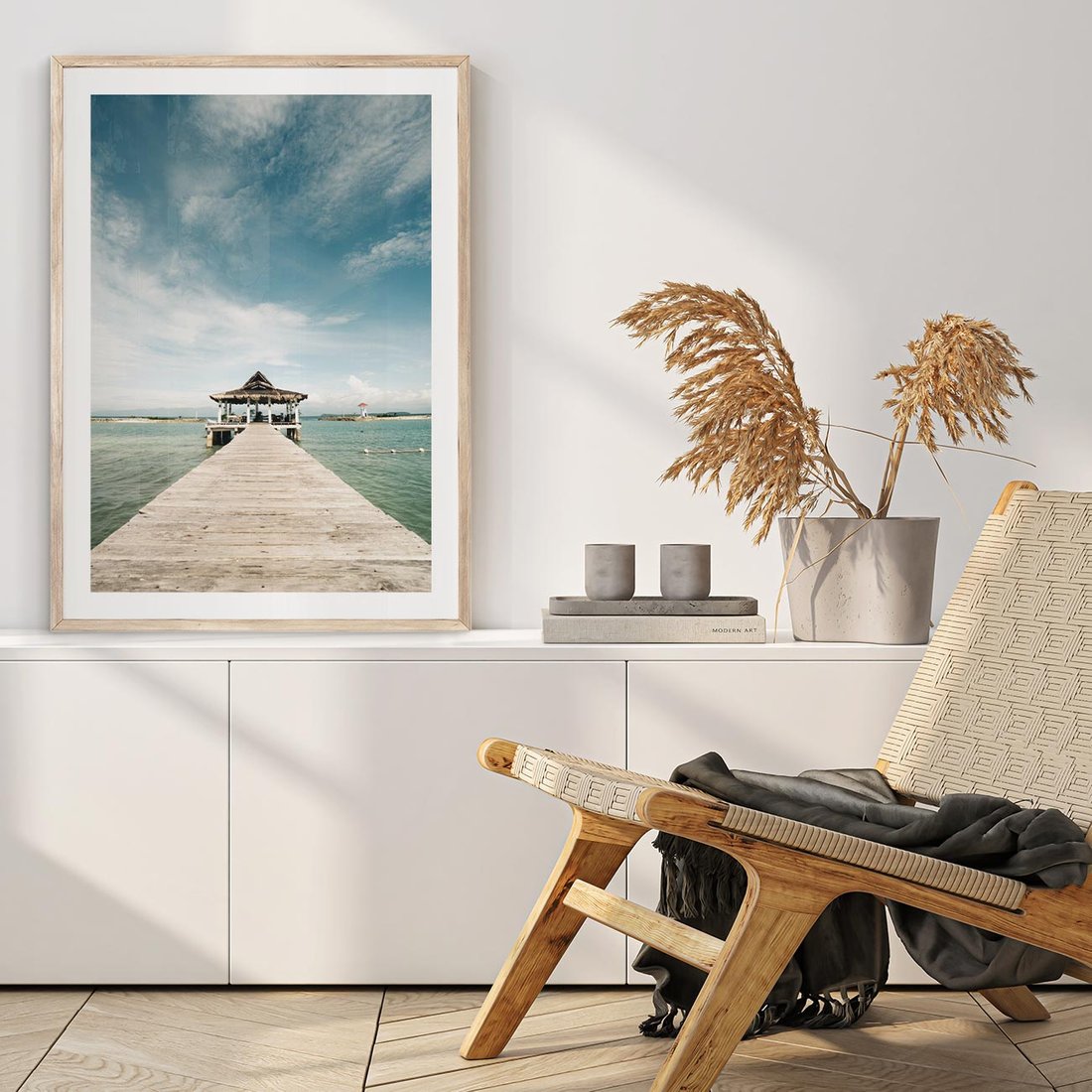 Plakat w ramie 40x50 - Magia Morza i Piękno Plaży - Hawaje, morze - rama drewno