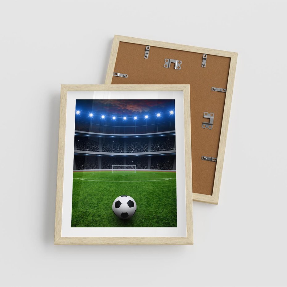 Plakat w ramie 40x50 - Piłka nożna - gol! - piłka nożna, gol - rama drewno