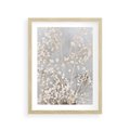Plakat w ramie 30x40 - Białe Drobne Kwiaty - gipsówka, białe drobne kwiatki - rama drewno