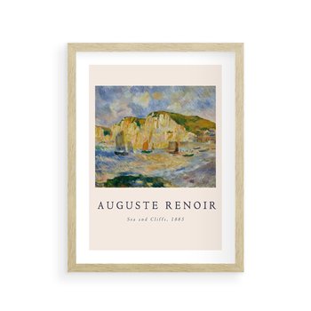 Plakat w ramie 40x50 - Plakat z Reprodukcją A. Renoira - Auguste Renoir, Morze i klify - rama drewno