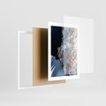 Plakat w ramie 30x40 - Lot Ptaka - zima, zimowy krajobraz - rama biała