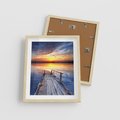 Plakat w ramie 40x50 - Zachód słońca na pomostcie - pomost, zachód - rama drewno
