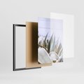 Zestaw obrazy w ramie 30x40 galeria - Stare, drzwi, liście, sanseweria - rama czarna