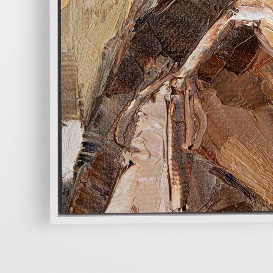 Obraz w ramie 120x80 - Wibracje - portret, kobieta - rama biała