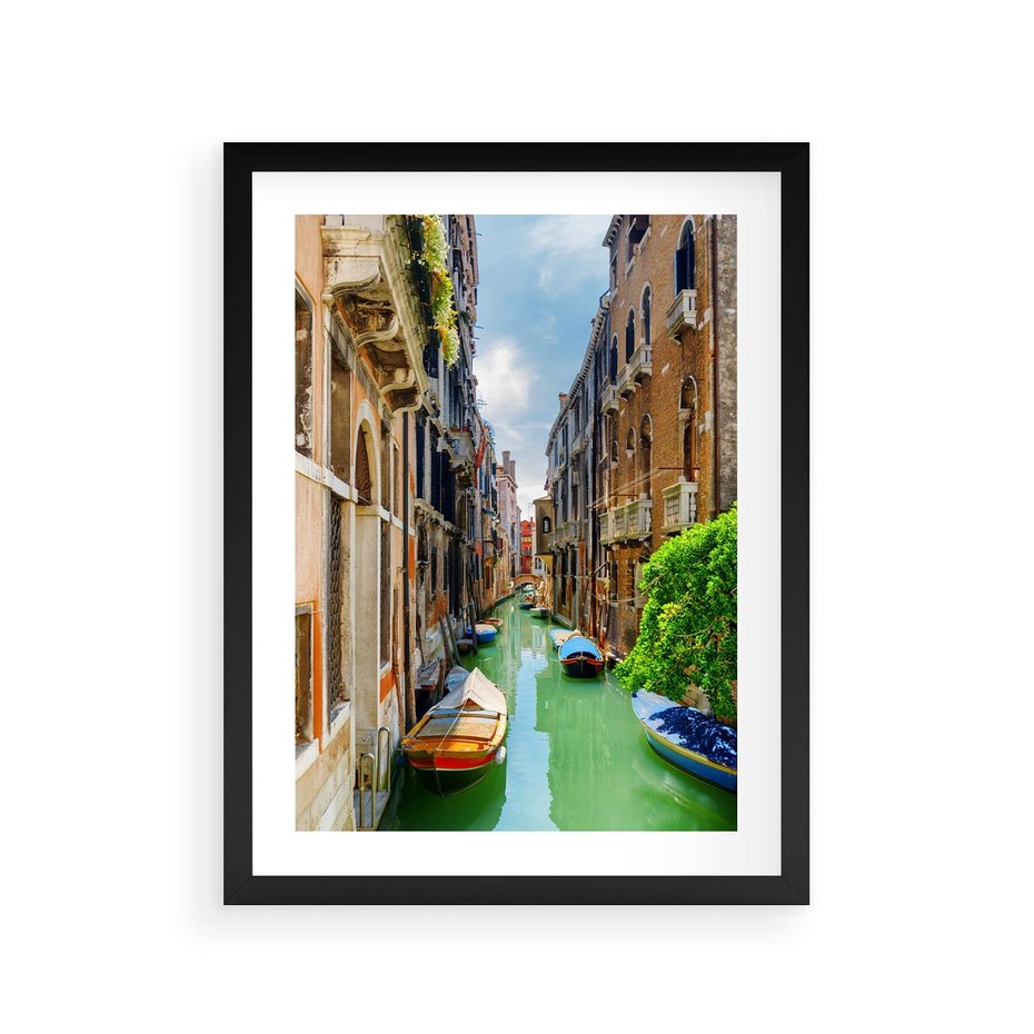 Plakat w ramie 30x40 - Wenecja: romantyczne miasto wodnych dróg - Wenecja, Włochy - rama czarna