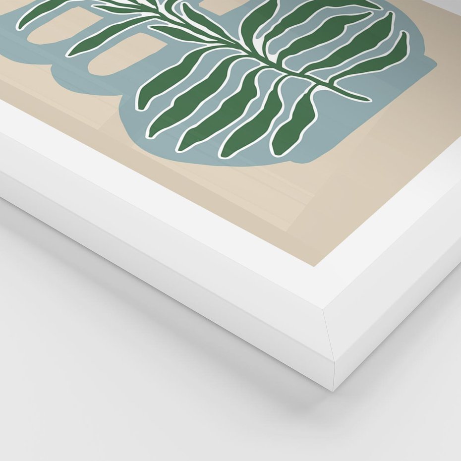 Plakat w ramie 50x70 - Wewnętrzne Spektrum - boho styl, wazon - rama biała