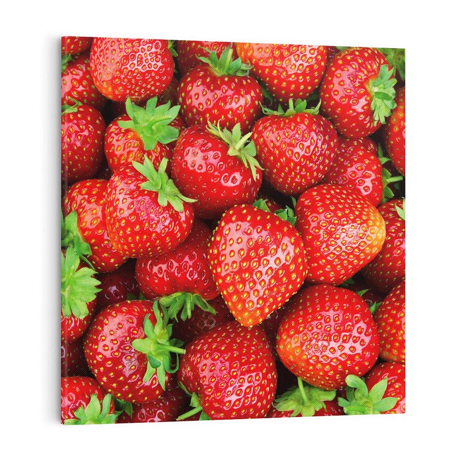 Obraz na płótnie 70x70 - Słodkie kuszenie - truskawki, owoce