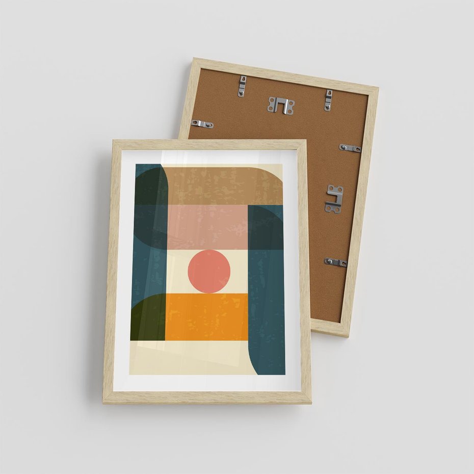 Plakat w ramie 30x40 - Geometryczna Ekspresja - geometria, plakat - rama drewno