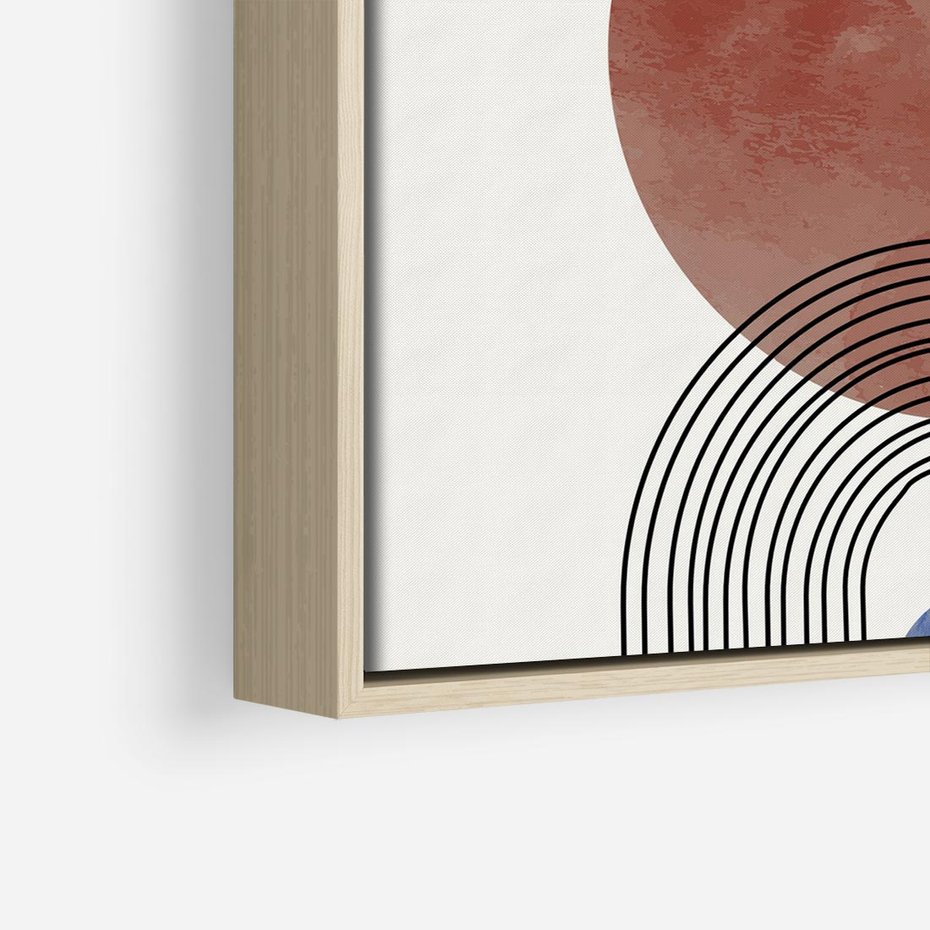 Obraz w ramie 80x80 - Księga Impulsów - nowoczesny plakat, styl midcentury - rama drewno