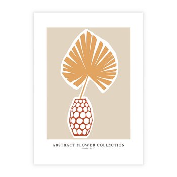 Plakat bez ramy 30x40 - Kwiatowa Kreatywność - tropikalny liść w wazonie, typografia