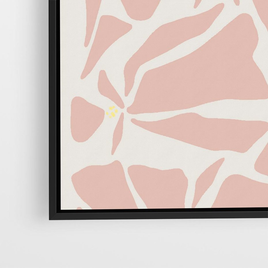 Obraz w ramie 50x50 - Akwarelowe Promienie - abstrakcyjne boho kwiaty, kompozycja - rama czarna