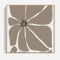 Obraz w ramie 50x50 - Złudne Zmysły - abstrakcyjny kwiat, beże i brązy - rama drewno