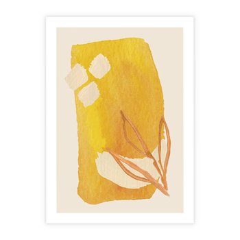Plakat bez ramy 21x30 - Kolorowe Marzenia - abstrakcyjna żółta plama, akwarela