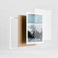 Plakat w ramie 50x70 - Magia Zimy w Górach - góry, śnieg - rama biała