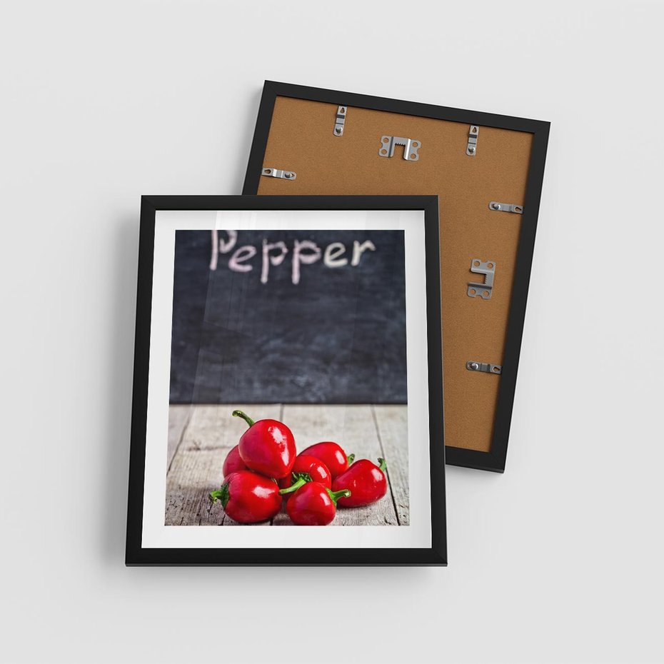 Plakat w ramie 40x50 - Eksploracja smaków - papryka, kuchnia - rama czarna