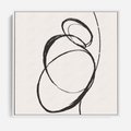 Obraz w ramie 50x50 - Modernistyczne Refleksje - abstrakcyjne szkicowane linie, minimalizm - rama biała