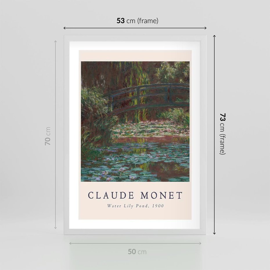 Plakat w ramie 50x70 - Sztuka i Litera - Claude Monet, reprodukcja obrazu - rama biała