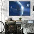 Obraz na płótnie 70x50 - Mistyczne spotkanie - księżyc, ziemia
