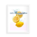 Plakat w ramie 40x50 - Świeże cytryny pełne smaku - cytryny, owoce - rama biała