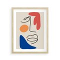 Plakat w ramie 40x50 - Rozbijające Granice Kształtów - abstrakcyjny obraz, przypomina twarz - rama drewno