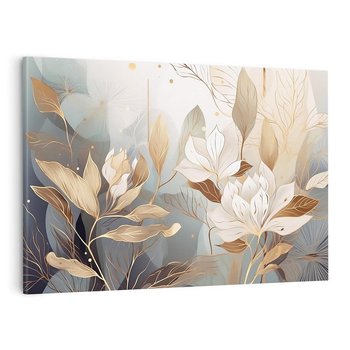 Obraz na płótnie 120x80 - Ekspresjonistyczny deszcz uczuć - grafika, złote kwiaty