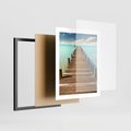 Plakat w ramie 40x50 - Pomost nad morską przestrzenią - pomost, morze - rama czarna