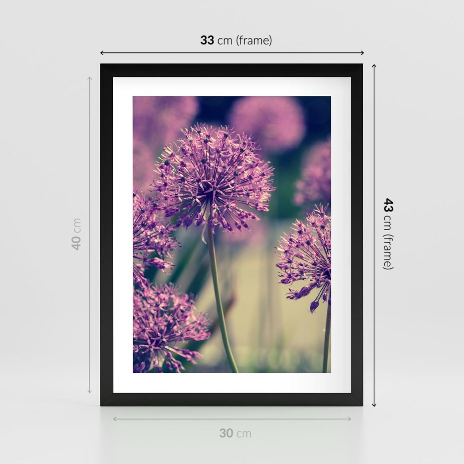 Plakat w ramie 30x40 - Kwiatowa łąka w pełnym rozkwicie - kwiaty, łąka - rama czarna