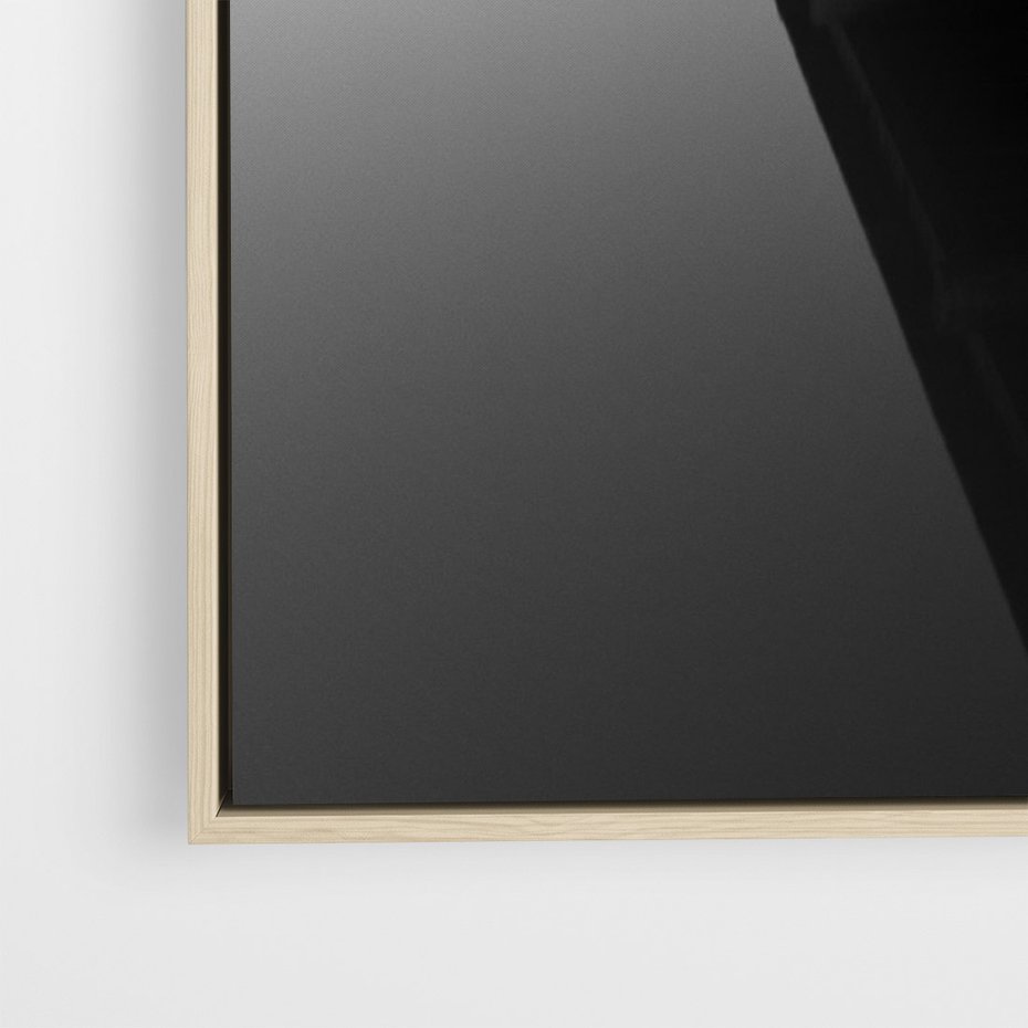 Obraz w ramie 50x70 - Mglista Perspektywa - czarno biała fotografia, drewniany pomost na jeziorze - rama drewno