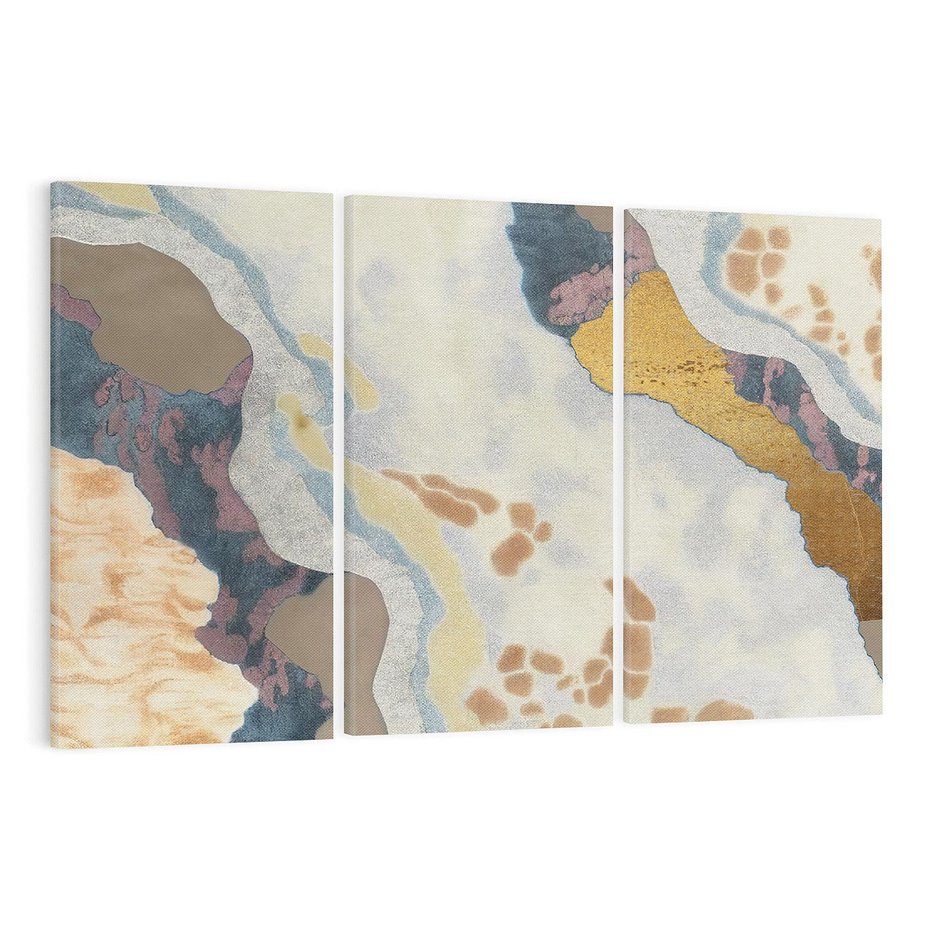 Obraz na płótnie 120x80 - Melancholijne oddechy pędzla - abstrakcyjne formy, zgaszone kolory