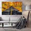 Obraz na płótnie 120x80 - Droga przez jesienny las - droga, las