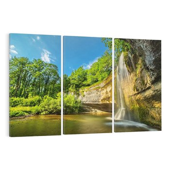 Obraz na płótnie 120x80 - Wodospad: Skały w ruchu - wodospad, las