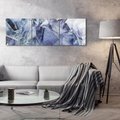 Obraz na płótnie 150x50 - Melodia mgieł i marzeń - abstrakcja w kolorze granatu, przypominająca górę lodową